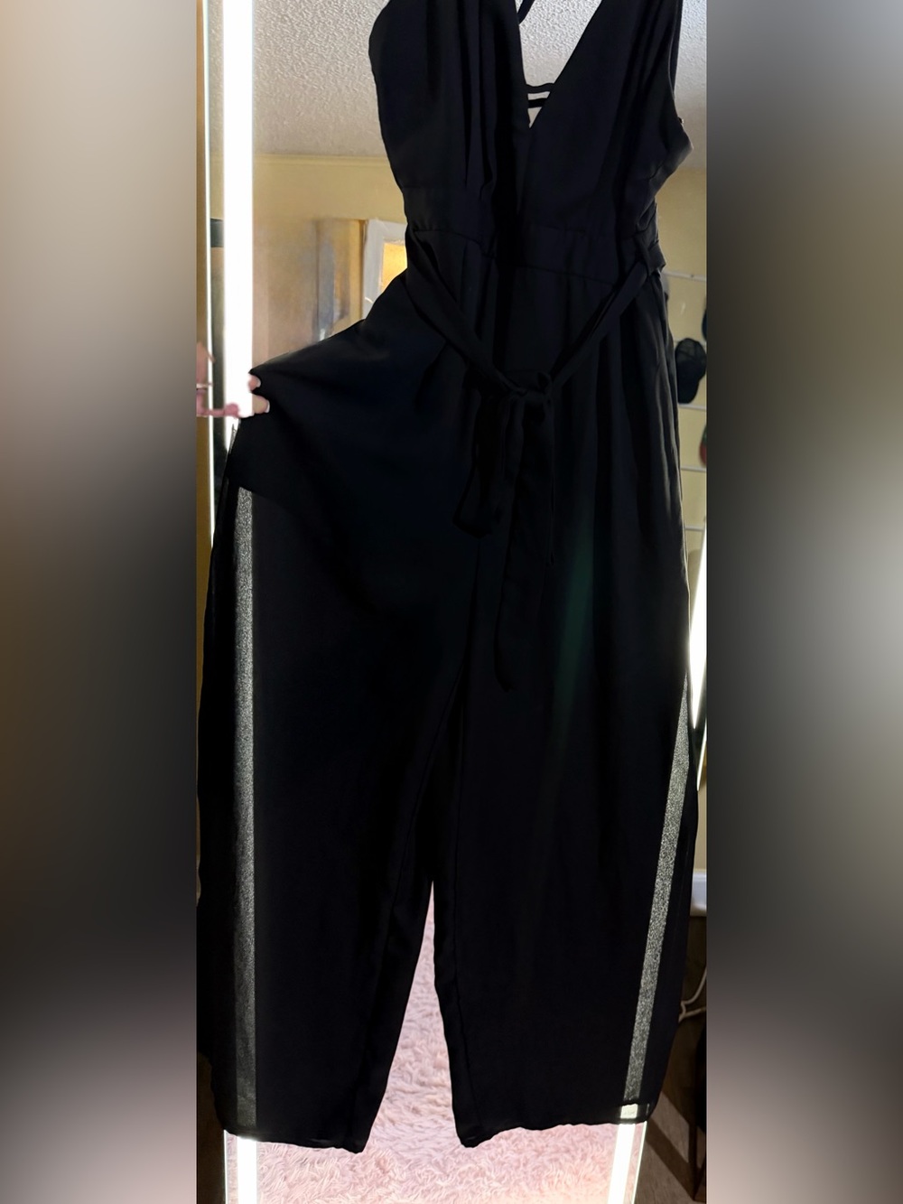 Papaya Black Sleeveless Wide-Leg Jumpsuit